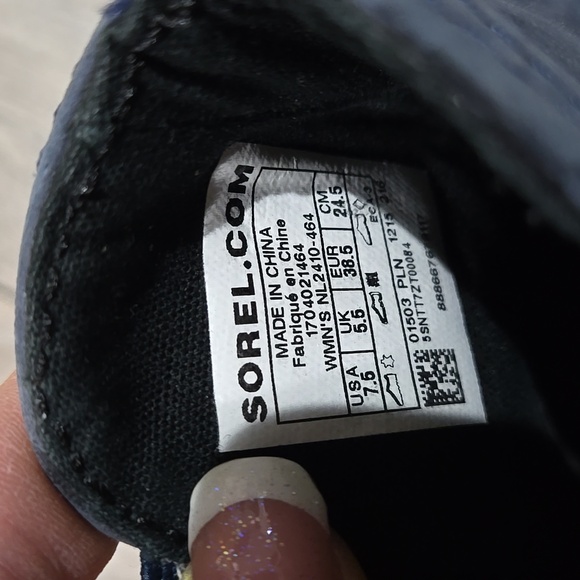 Sorel rain boots navy size 7.5 - Picture 3 of 5